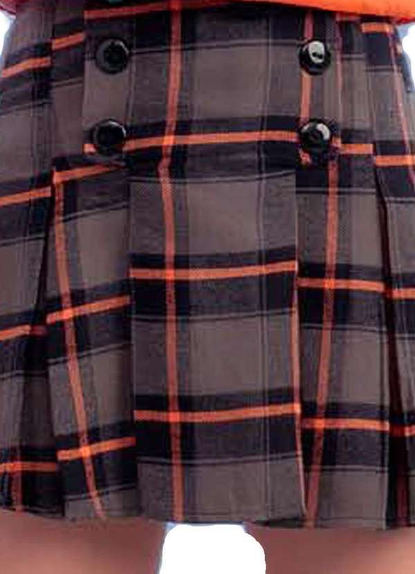 Vanilla Cream - Saia Xadrez Laranja Mesclado Infantil Vanilla Laranja 3