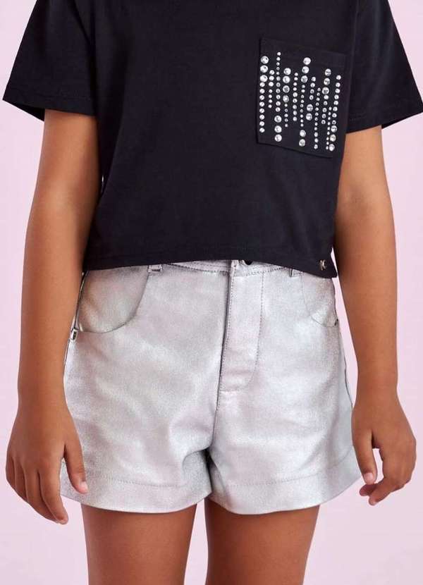 Petit Cherie - Short Prata Menina Petit Cherie Prata