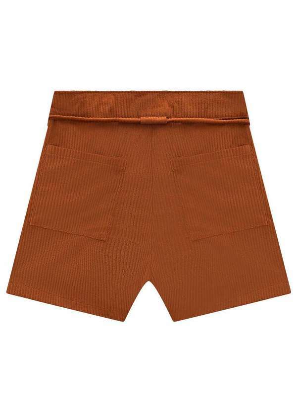 Vic&vicky - Shorts Cotelê Cordão Infantil Ferrugem Vic Vicky Cobre 2