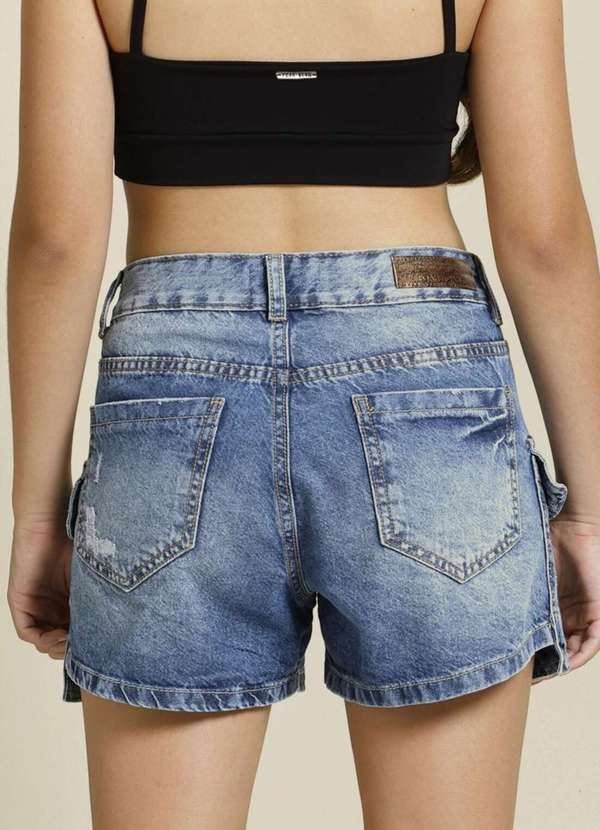 Poah Banana - Shorts Jeans Cargo Stone Única Poah Noah Jeans 2
