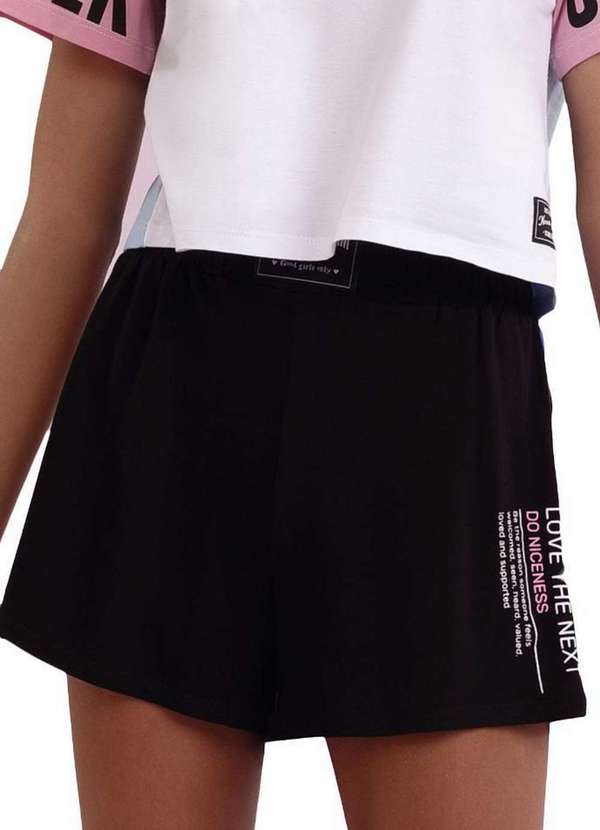 Vanilla Cream - Shorts Juvenil Preto Vanilla Cream Preto