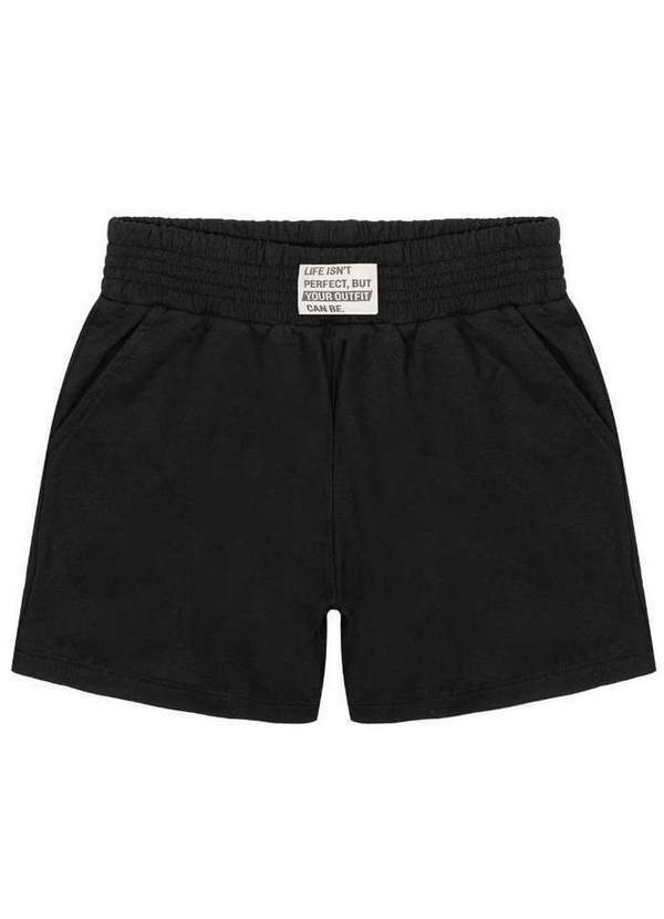 Dway - Shorts Sarja Preto Curto Menina Infantil Dway Preto