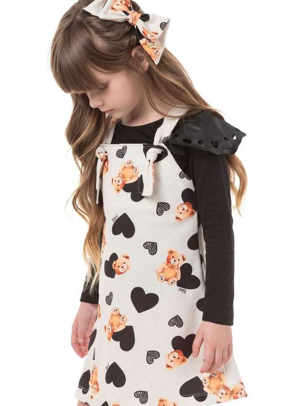 Bika Kids - Salopete Urso e Blusa Cotton Estampado Bika Kids Estampado