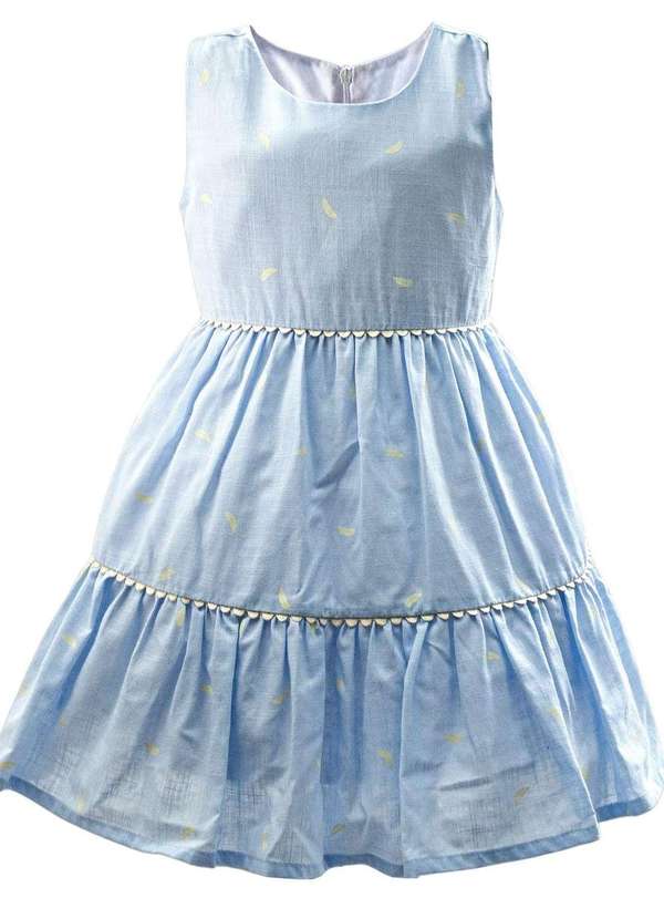 Anjos Baby - Vestido Bebê Azul Regata Anjos Baby Azul