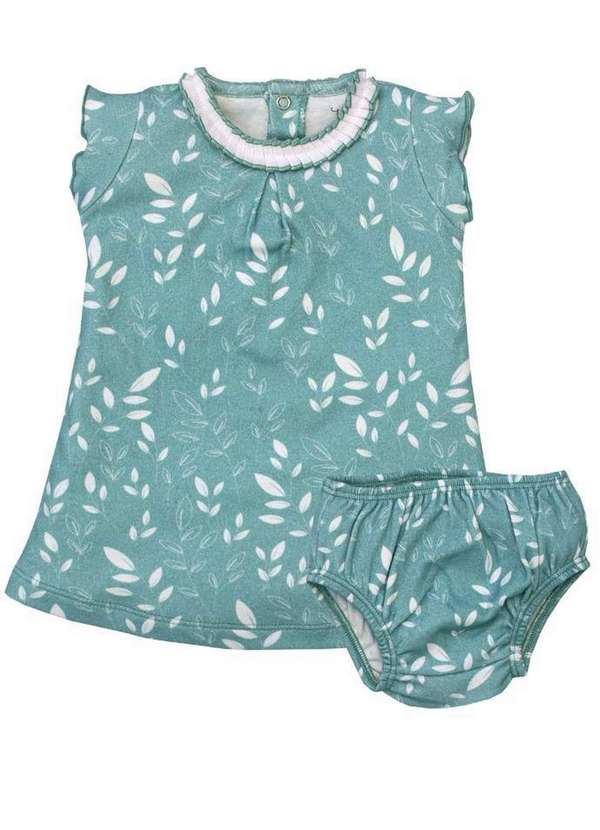 Tilly Baby - Vestido Bebê Calcinha Azul Tilly Baby Azul