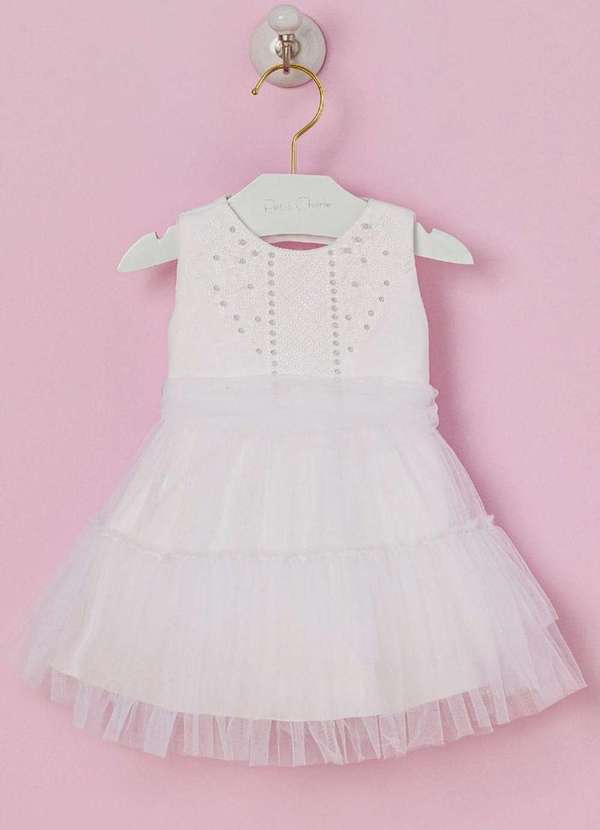 Petit Cherie - Vestido Bebê Infantil Menina Petit Cherie Branco