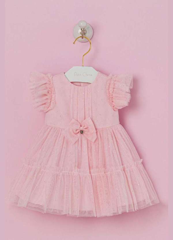 Petit Cherie - Vestido Bebê Rosa Menina Petit Cherie Rosa