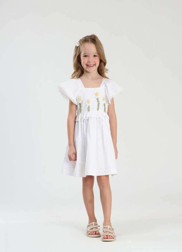 Luluzinha - Vestido Branco Menina Luluzinha Branco