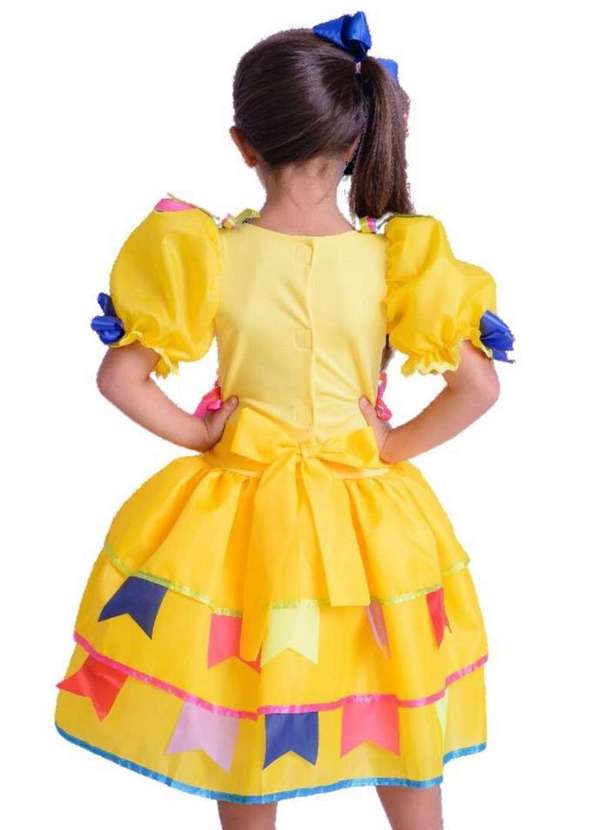 Muvilê - Vestido Caipira Amarelo Bandeira Infantil Muvilê Estampado 2