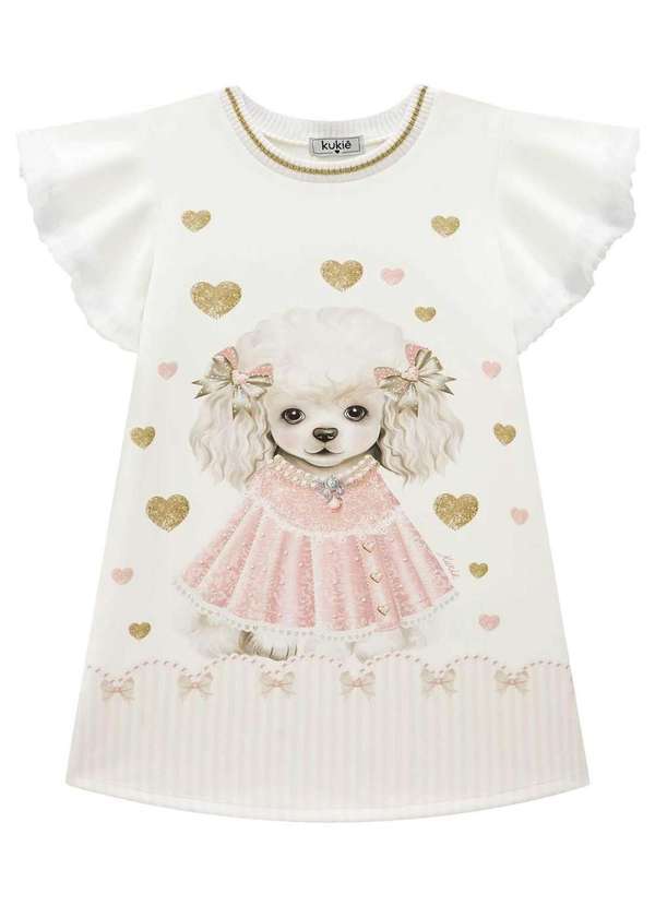 Kukiê - Vestido em Fly Tech Off White Kukiê Off White