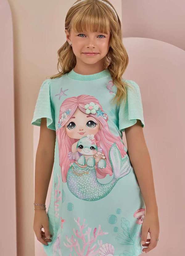 Infanti - Vestido em Malha Textura Menina Infanti Verde