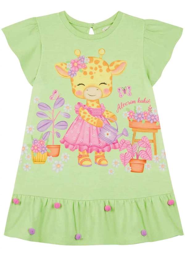 Kukiê - Vestido em Meia Malha Verde Girafa Kukiê Verde 2