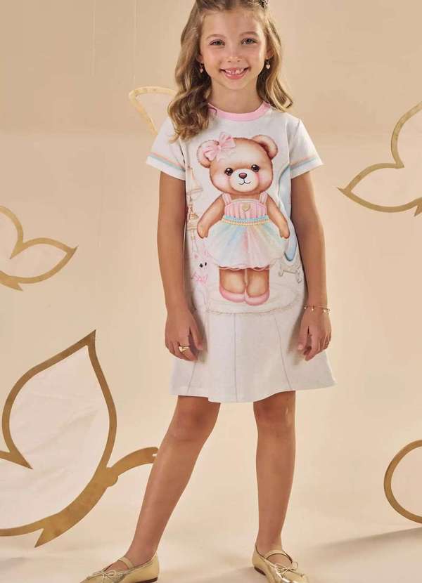 Infanti - Vestido em Molecotton Infantil Menina Infanti Bege