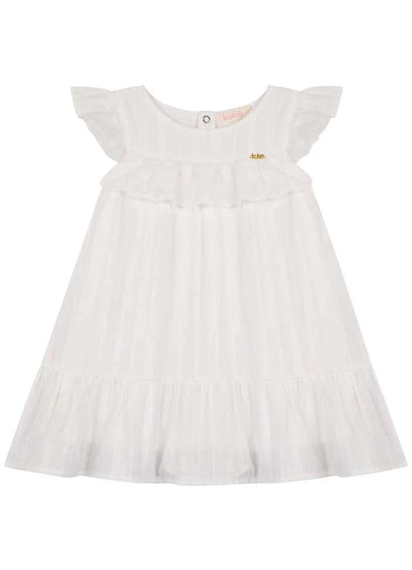 Kukiê - Vestido em Tricoline Textura Off White Kukiê Off White 2