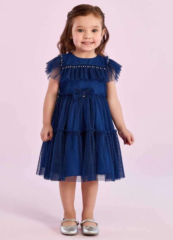 Petit Cherie - Vestido Estampado Azul Menina Petit Cherie Azul