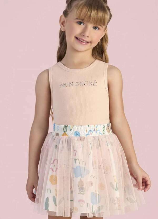 Mon Sucré - Vestido Estampado Tule Rosê da Mon Sucré Rosê