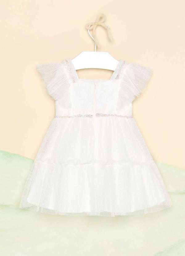 Petit Cherie - Vestido Festa Infantil Petit Cherie Branco Estampado