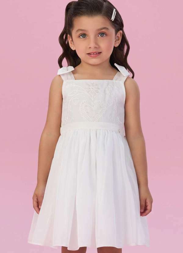 Petit Cherie - Vestido Festa Menina Branco Petit Cherie Branco
