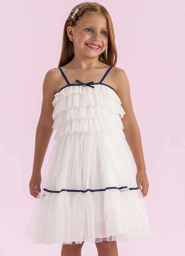 Petit Cherie - Vestido Festa Off Infantil Petit Cherie Off White