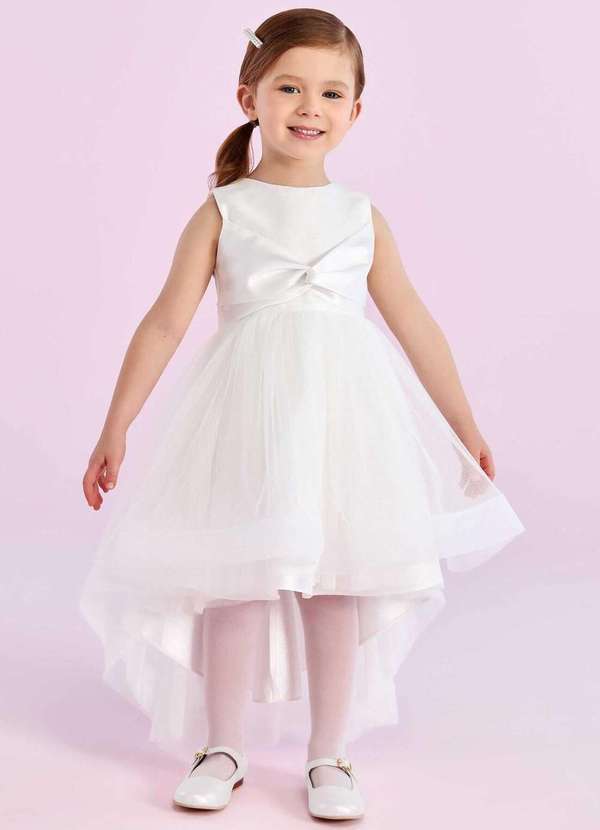 Petit Cherie - Vestido Festa Off Menina Petit Cherie Off White