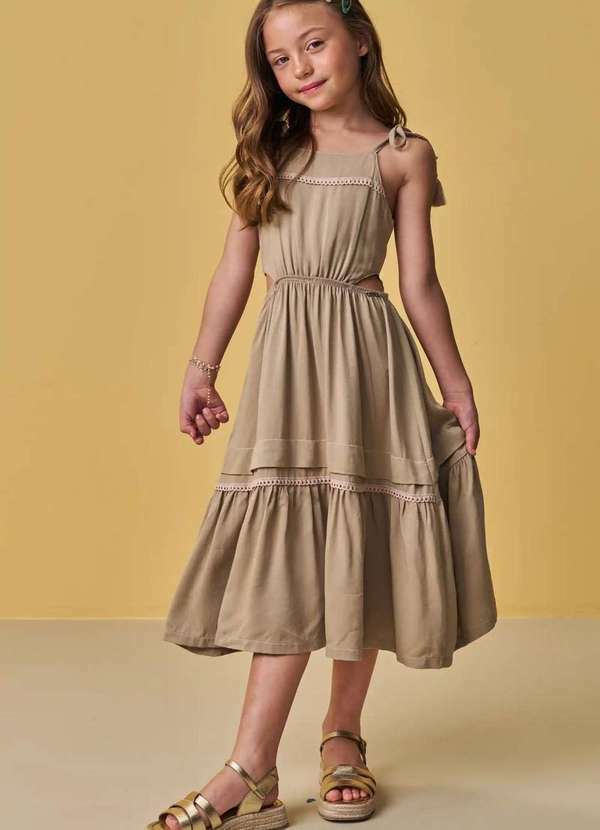 Infanti - Vestido Infantil Arrumado Nude Infanti Nude