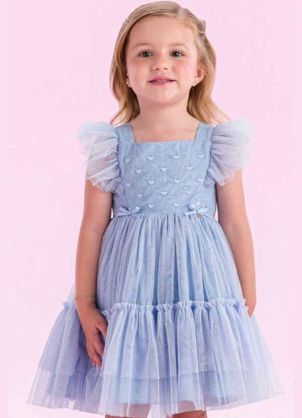 Petit Cherie - Vestido Infantil Azul Menina Petit Cherie Azul