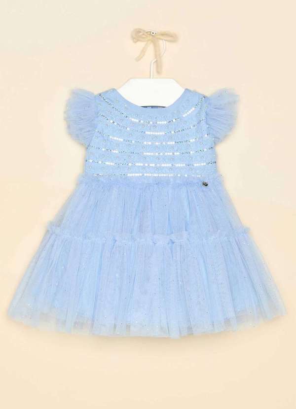 Petit Cherie - Vestido Infantil Azul Petit Cherie Festa Azul Bebê