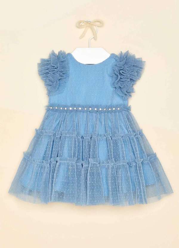 Petit Cherie - Vestido Infantil Azul Petit Cherie Festa Azul Bebê