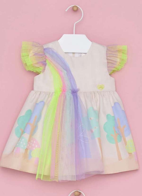 Mon Sucré - Vestido Infantil Bebê Estampado Tule Mon Sucré Estampado