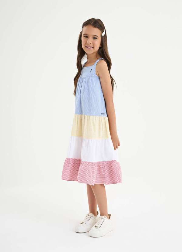 Onda Marinha - Vestido Infantil Estampado Menina Onda Marinha Estampado