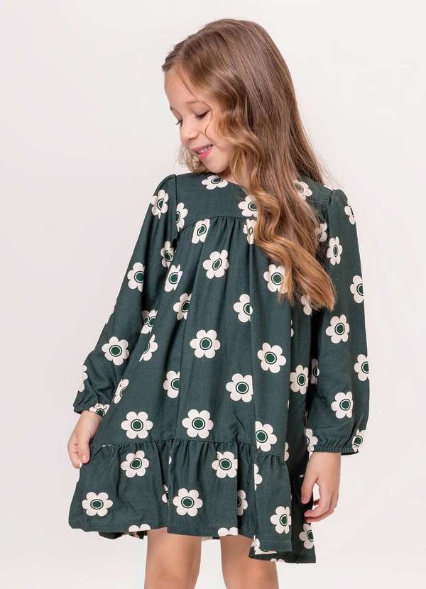 Vigat - Vestido Infantil Floral Vigat Estampado Estampado