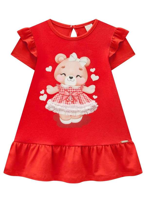 Infanti - Vestido Infantil Infanti Vermelho Urso Vermelho