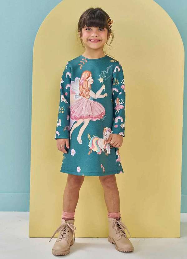 Kukiê - Vestido Infantil Kukiê Fada Menina Estampado