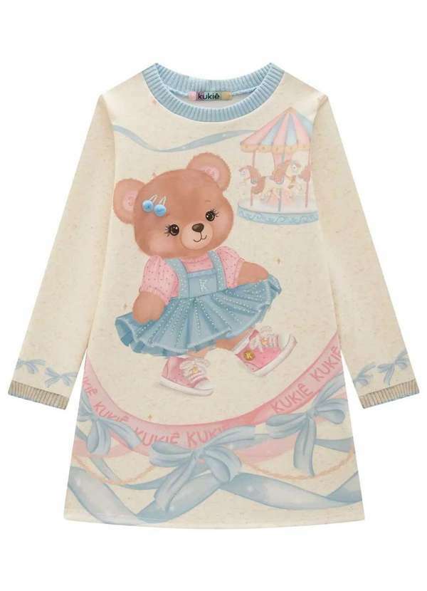 Kukiê - Vestido Infantil Kukiê Urso Fashion Estampado 2