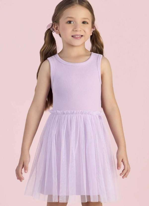 Mon Sucré - Vestido Infantil Lilás Mon Sucré Lilás
