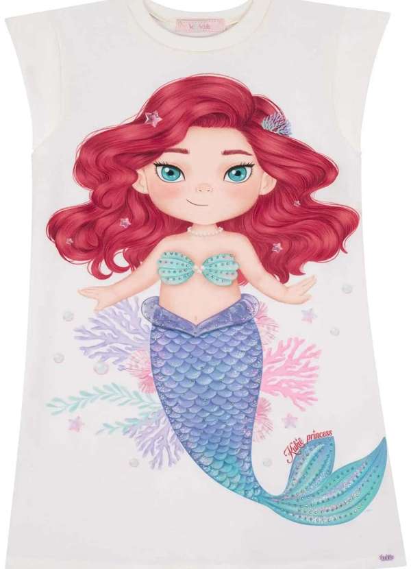Kukiê - Vestido Infantil Menina Estampado Ariel Kukiê Estampado 2