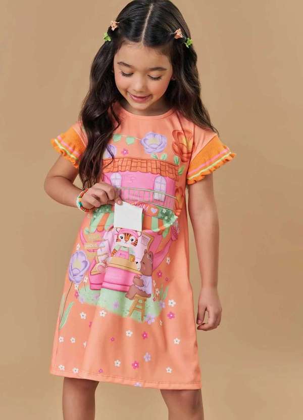Kukiê - Vestido Infantil Menina Estampado Kukiê Estampado