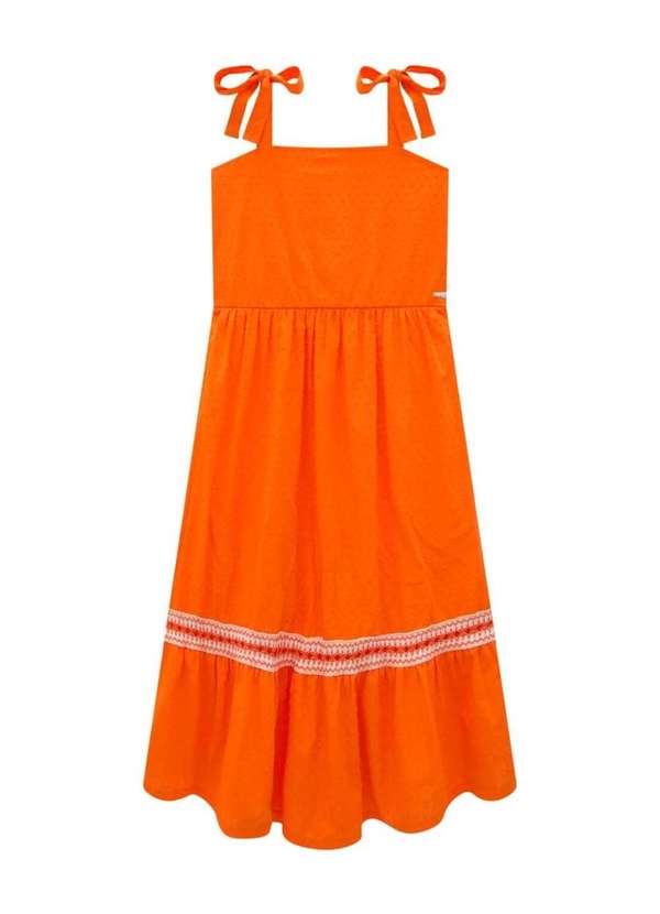 Nina Go - Vestido Infantil Menina Laranja Laranja