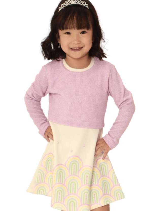 Carol e Dani - Vestido Infantil Menina Manga Longa Carol e Dani Estampado
