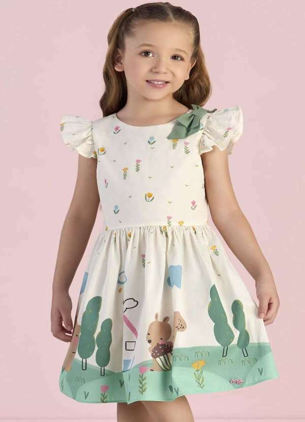 Mon Sucré - Vestido Infantil Mon Sucré Estampa Jardim Encantado Estampado 1