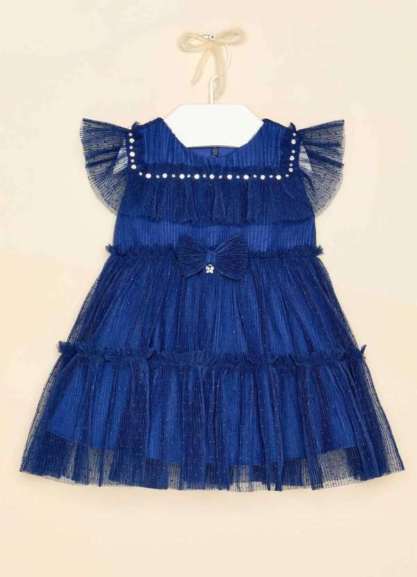 Petit Cherie - Vestido Infantil Petit Cherie Azul Marinho Festa Azul