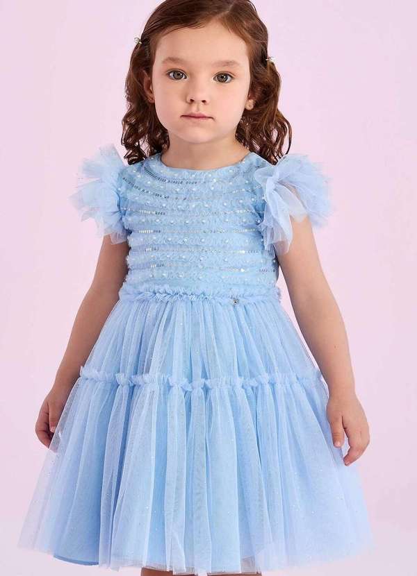 Petit Cherie - Vestido Infantil Petit Cherie Azul Menina Azul