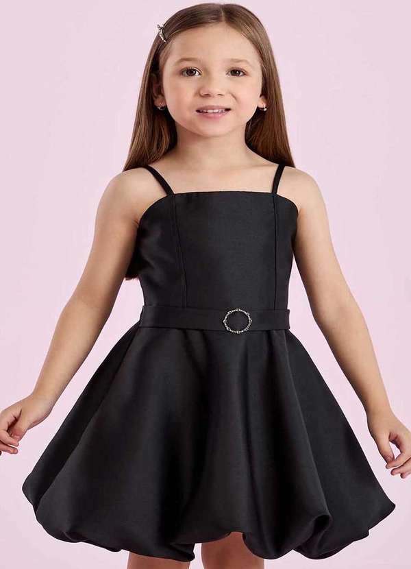 Petit Cherie - Vestido Infantil Petit Cherie Festa Preto Preto