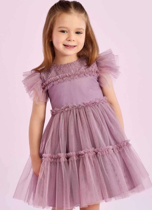 Petit Cherie - Vestido Infantil Petit Cherie Lilás Lilás