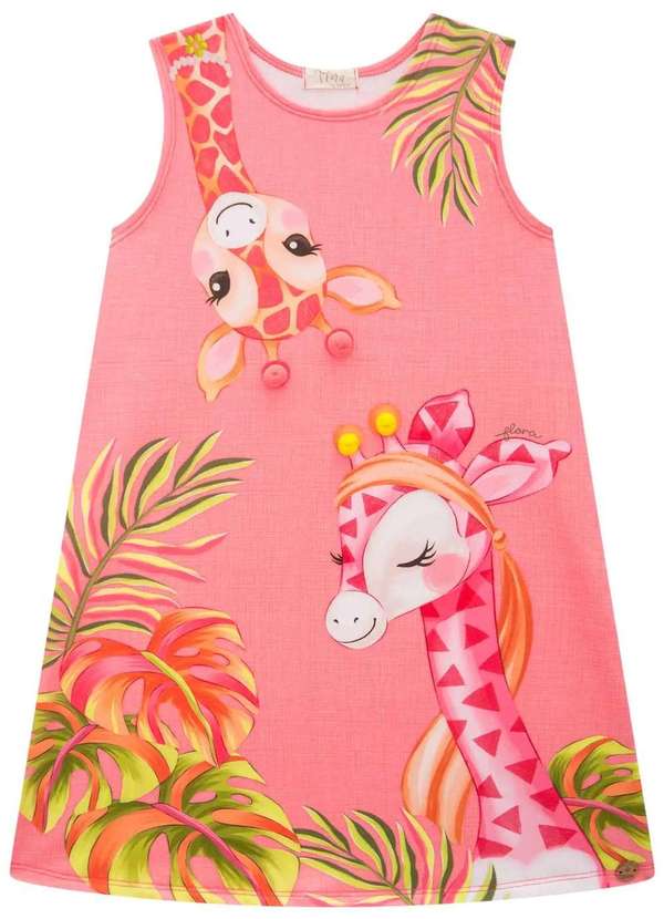 Infanti - Vestido Infantil Regata Estampado Girafas Infanti Estampado 2