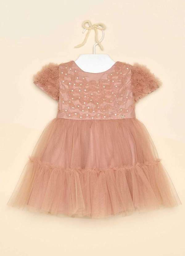 Petit Cherie - Vestido Infantil Rosê Petit Cherie Festa Rosê