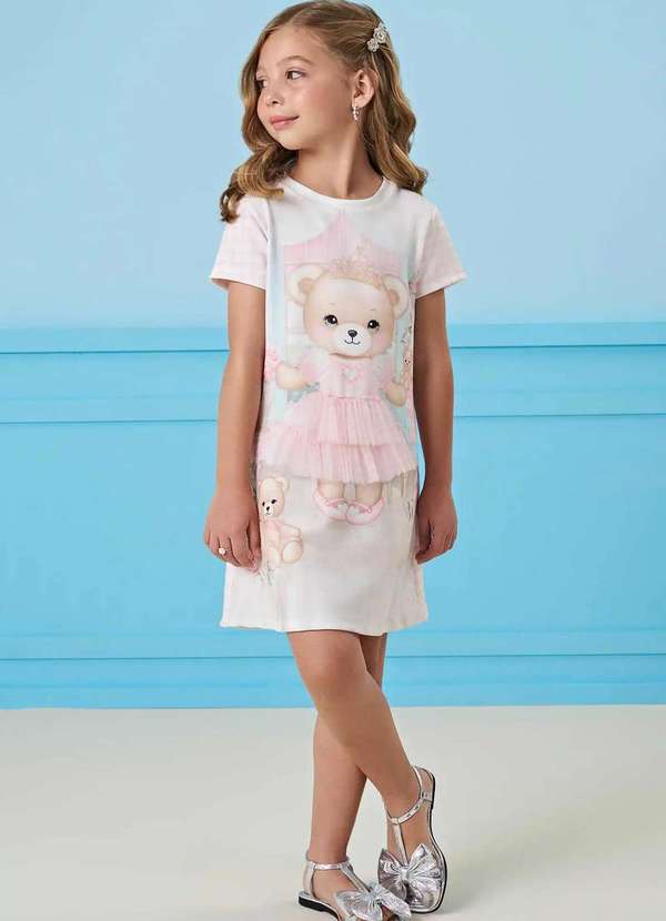 Infanti - Vestido Infantil Ursinha Bailarina Princesa Infanti Estampado 2