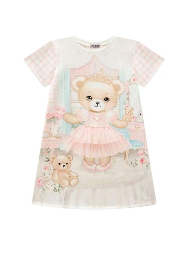 Infanti - Vestido Infantil Ursinha Bailarina Princesa Infanti Estampado 5