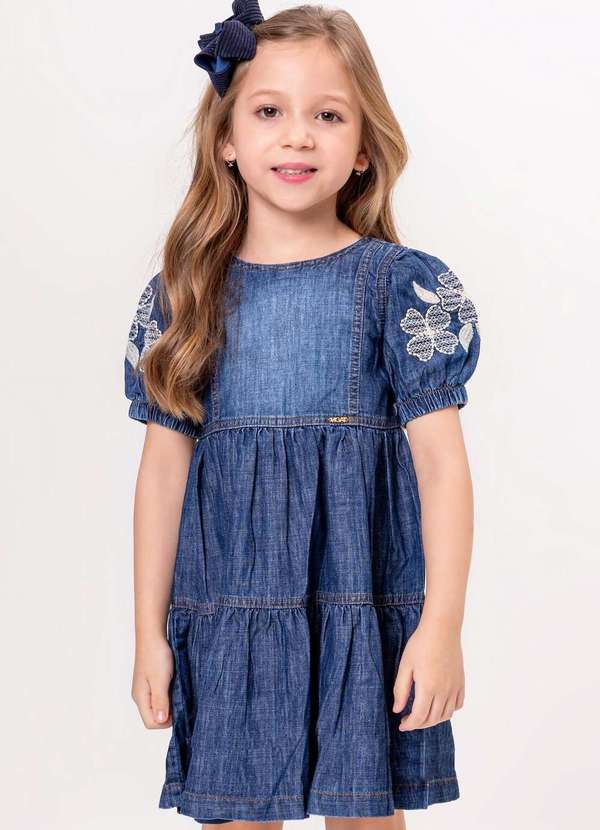 Vigat - Vestido Jeans Infantil Vigat Menina Jeans