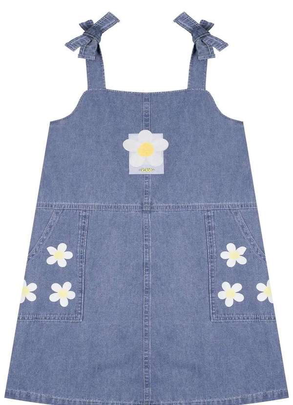 Kukiê - Vestido Jeans Menina Flores Kukiê Jeans 3